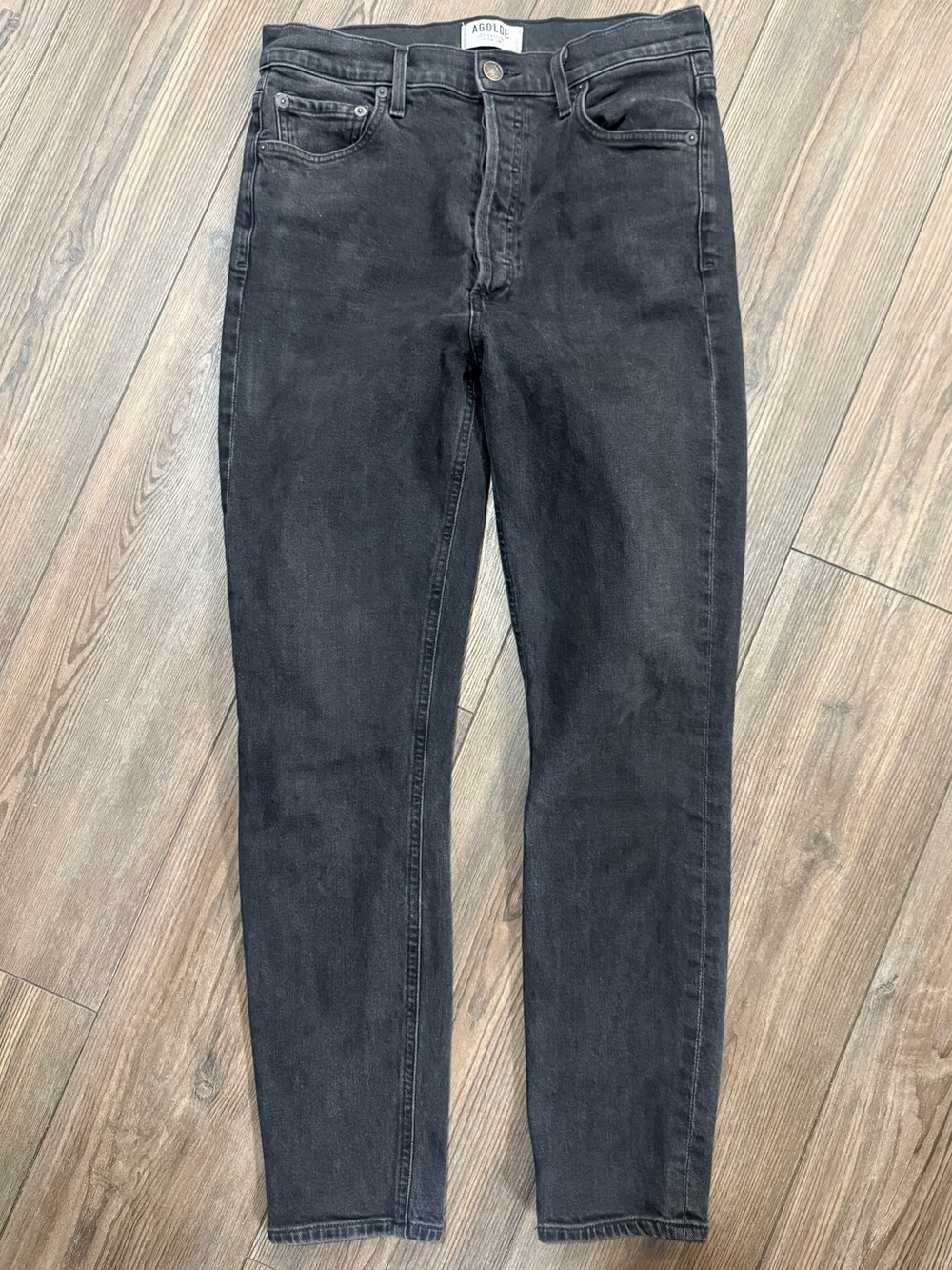 AGOLDE Nico High Rise Slim Black Jeans Womens 28 Cropped Ankle Denim